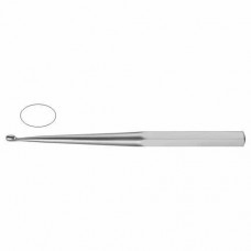 Bruns Bone Curette Oval - Solid Handle - Fig. 2 Stainless Steel, 23 cm - 9" Scoop Size 4.8 mm